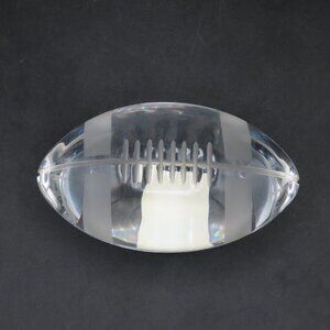 Vintage 1950's Sasaki 24% Lead Crystal Etched Football Paperweight Japan